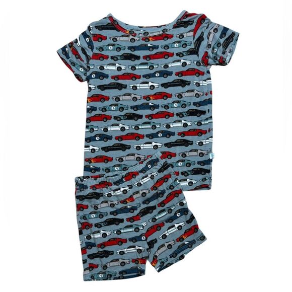 Posh Peanut Infant Boys Grey & Red Hot Rod Cars Bamboo Pajama Set - Picture 1 of 5